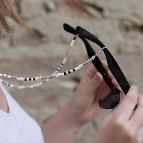 European and American fashion fixed glasses chain, beach style glasses rope lanyard, rice bead chain, anti-falling and anti-lost glasses chain