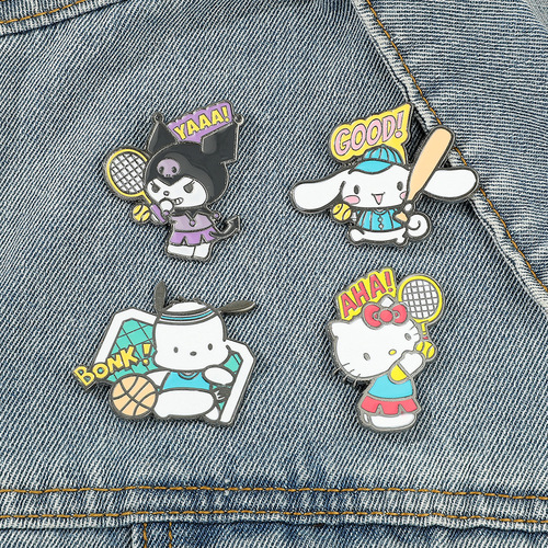 Cute and soft Sanrio metal badge Kurome badge cartoon comic style high-end accessories brooch wholesale