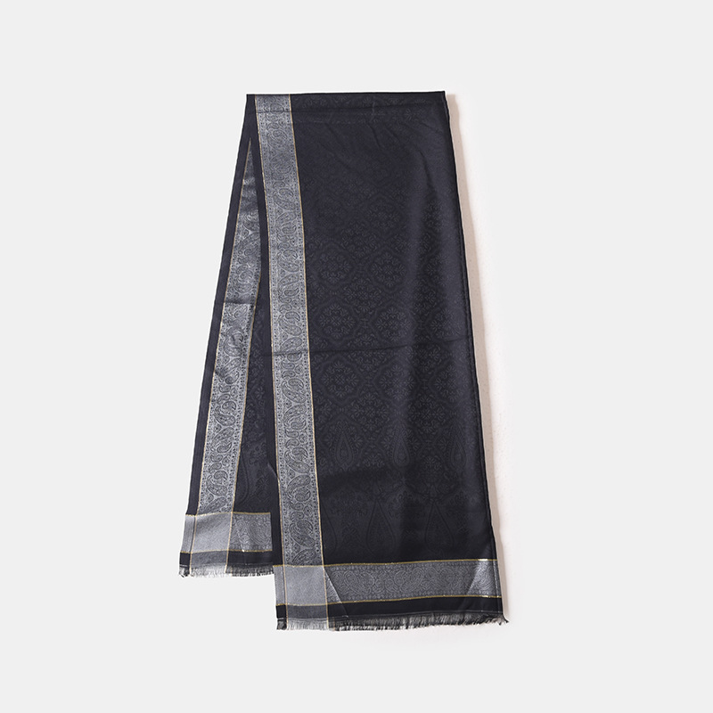 Solid color striped silk scarf square scarf high sense exotic wind sunscreen bag head scarf casual large silk scarf_voghion.com