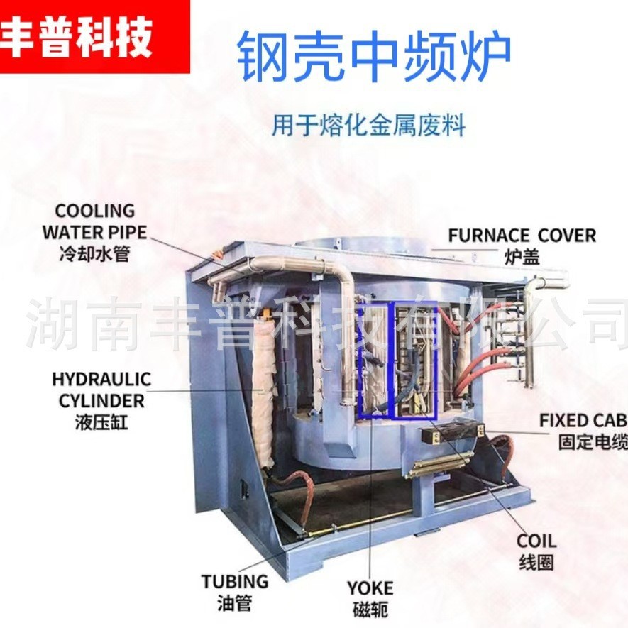 四川1吨-5吨节能环保中频电炉钢壳铝壳熔铁炉炼钢炉可定电加热