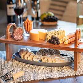 跨境木质桌面蛋糕点心置物架客厅水果零食托盘派对聚会站立式餐盘