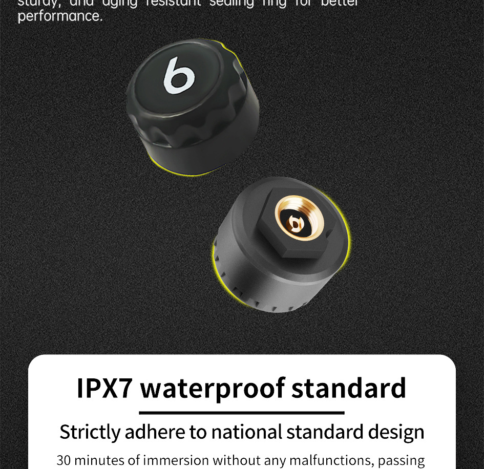 T11-6 Wheel-Mounted Tire Pressure Detector Solar-Powered Tire Pressure Monitoring High-Precision Wireless Rv Tire Pressure Tpms Cross-System
