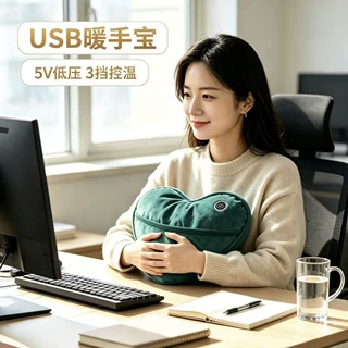 电热暖手宝 充电式暖肚子心形暖手宝办公室加热靠背电热暖手宝