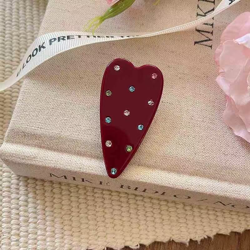 A2-아세테이트 사이드 클립-러브 와인 레드