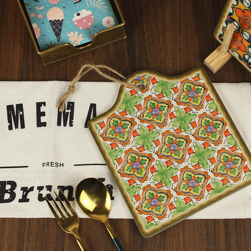 Retro art ceramic insulation mat placemat pot mat tableware teapot mat exquisite coaster anti-scalding casserole mat tiles
