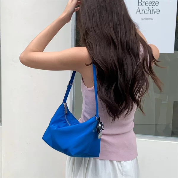 New Korean-style fabric small square bag, simple and niche, lightweight and versatile, suitable for casual work and carrying miscellaneous items, women's shoulder bag
