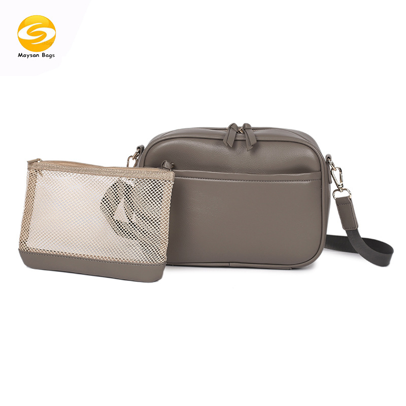 2021新款皮革妈咪包女士外出挎包腰包小号PU母婴包斜挎包单肩包