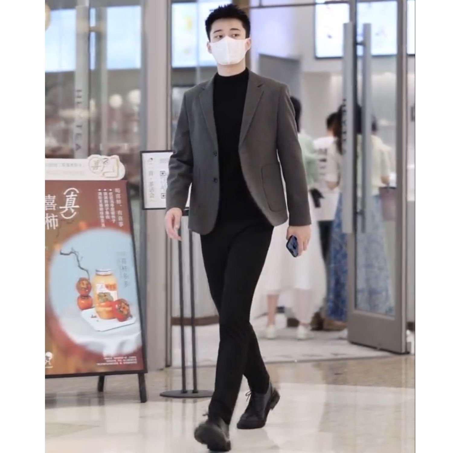 加厚星空呢套装单件冬季潮流韩版男士毛呢西服修身外套两粒扣西装