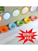 幼兒園兒童洗手盆彩色陶瓷台上盆圓形藝術盆小孩洗臉盆洗漱壘德株