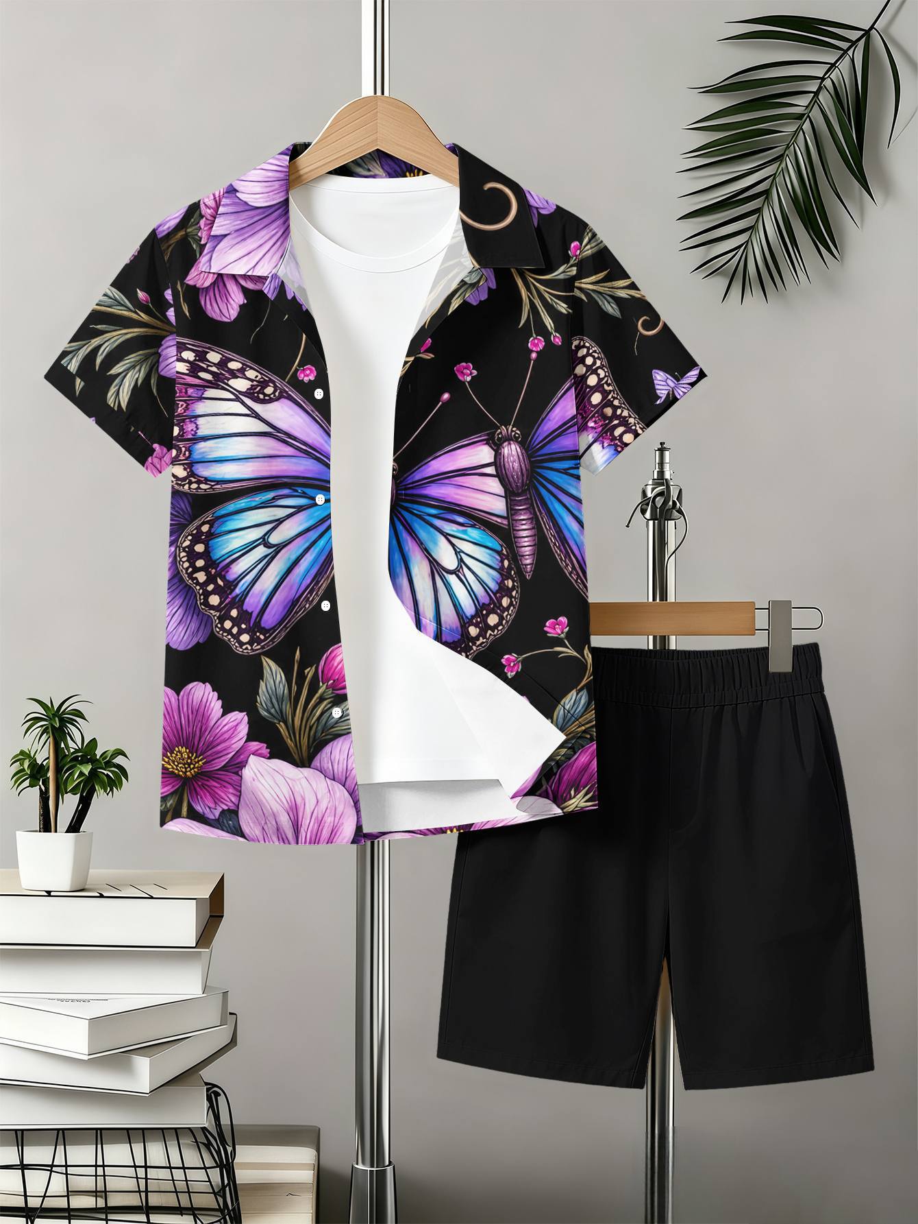 Boys Shirt And Shorts Set With 3d Printed Patterns For Summer_voghion.com