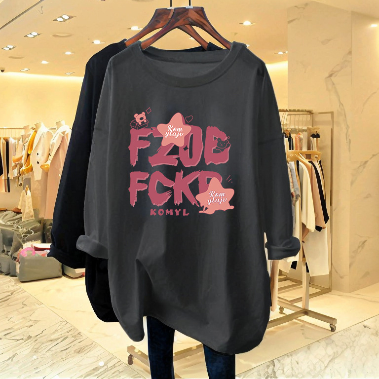 Women's Cheap T-Shirts Alibaba Wholesale Website 1688 Long-Sleeved Bottoming Shirts Can Be Processed to Make Women's Clothing According to the Drawings