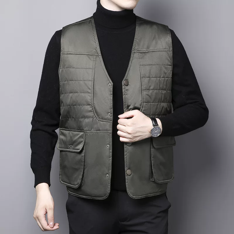 Мужской демисезонный жилет для сохранения тепла, универсальная куртка для отдыха, для среднего возраста
