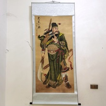 批发仿古宣纸中堂画工笔画办公室挂画装饰画关公国画山水卷轴