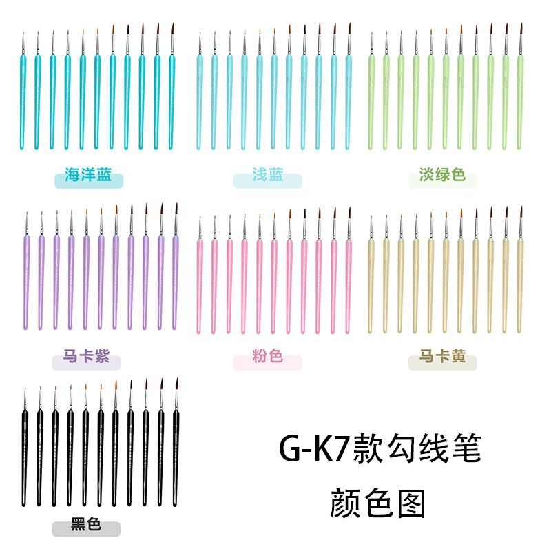 メーカーの卸売り美術の線の筆の絵画の手描きの水彩の狼のミリの線の筆の国画の線のネイルの細い線の筆