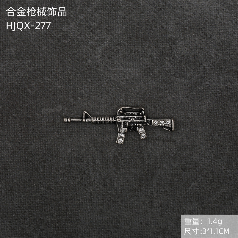 Transfronterizo exclusivo tridimensional retro manicura pistola joyería punk estilo diamante incrustado arma modelo decoración de uñas