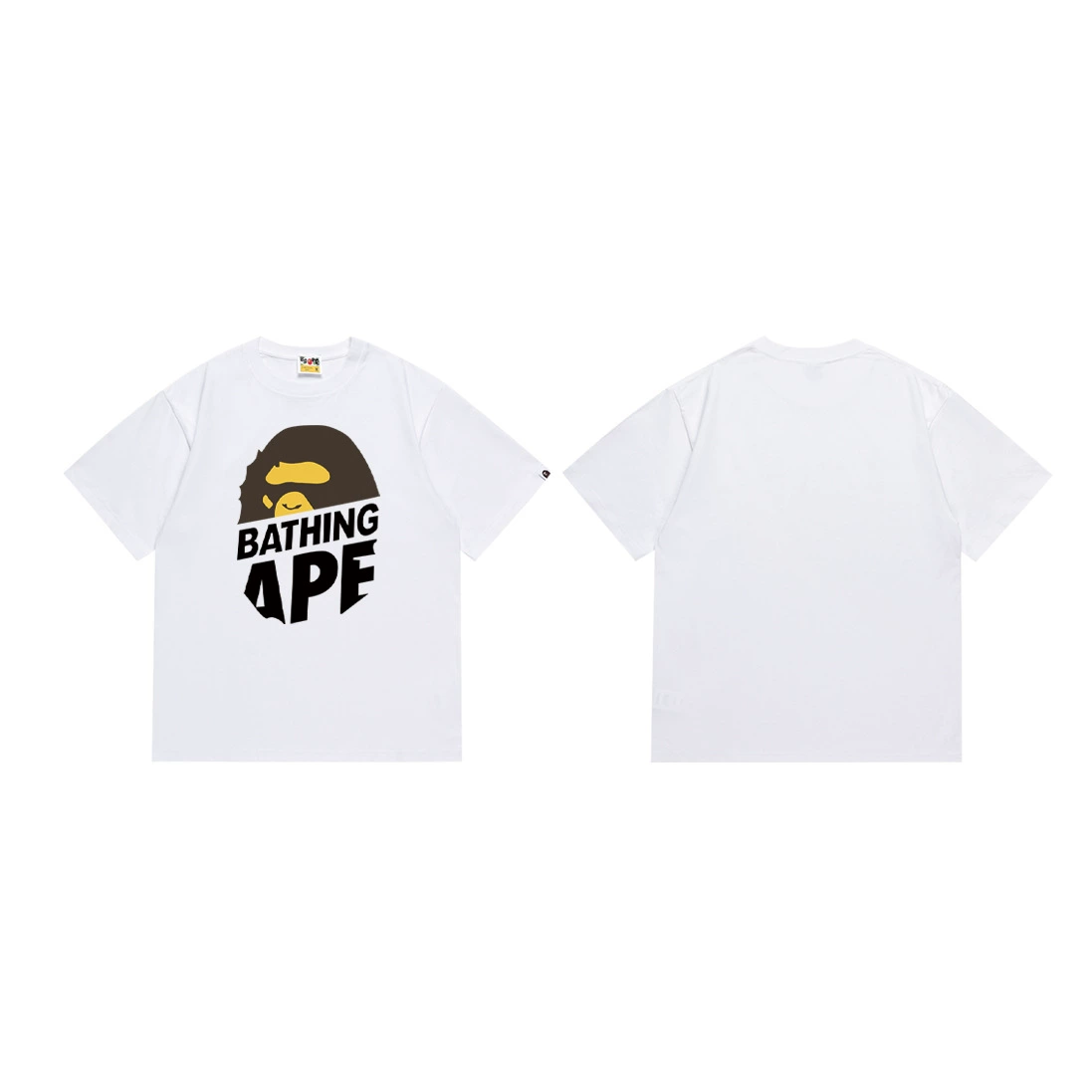 Короткая футболка повседневная с коротким рукавом (BAPE) двойной пряжи унисекс, разноцветная и размеры S–XXL