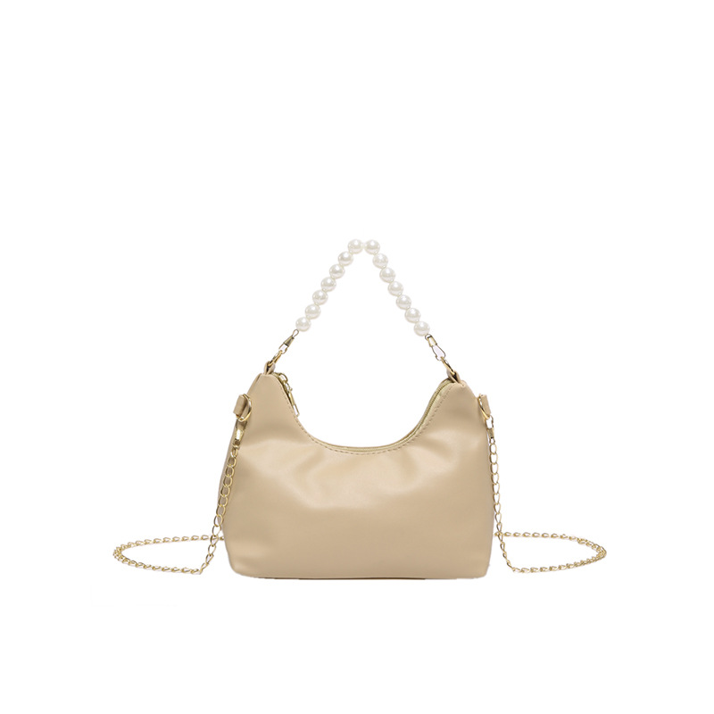 틈새 디자인 작은 가방 여성의 2024 새로운 유행 봄과 여름 패션 올 매치 진주 손 어깨 체인 크로스 백