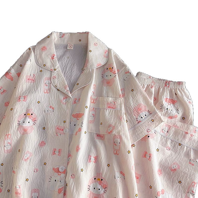 120G nubes de algodón pijama ropa de hogar set de pantalones de mangas cortas TK cuerpo al por mayor pareja pijama pantalones de mangas cortas