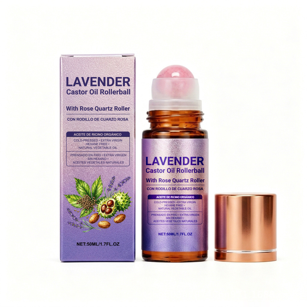 Aceite de Ricino en Roll-On Hidratante y Nutritivo para Masaje Corporal Diario