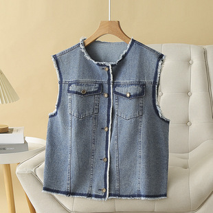 Guofeng vest women's plus size 2024 autumn new chubby girl waistcoat 200kg retro jacquard loose sleeveless coat