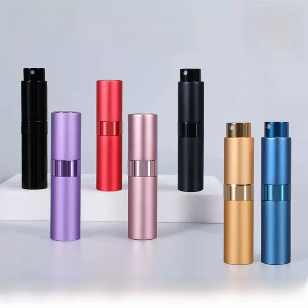In-Stock 8ml 10ml Perfume Refillable Bottles, Rotating Spray Bottles, Retractable Perfume Bottles, Oral Portable Aluminum Electrochemical Bottles