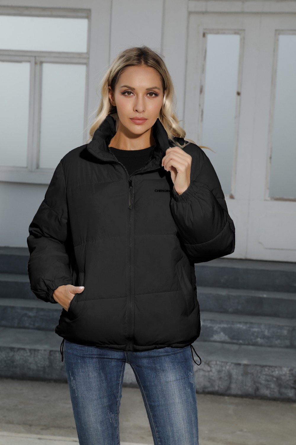 Women's Coat High Collar Winter Cotton Jacket For Women_voghion.com