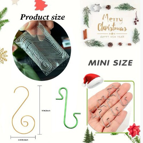 Cross-border Bestselling Metal S-Hook Small Hook for Festival Decorations, Christmas Hook S-Shaped Ornament Hook, Factory Price Wholesale