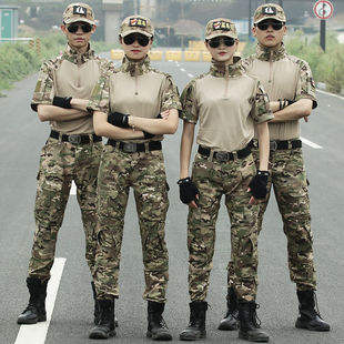 Summer Short-Sleeved Frog Suit Camouflage Suit for Men and Women Military Fans Outdoor Company Development Training Cs Slim Suit Wholesale