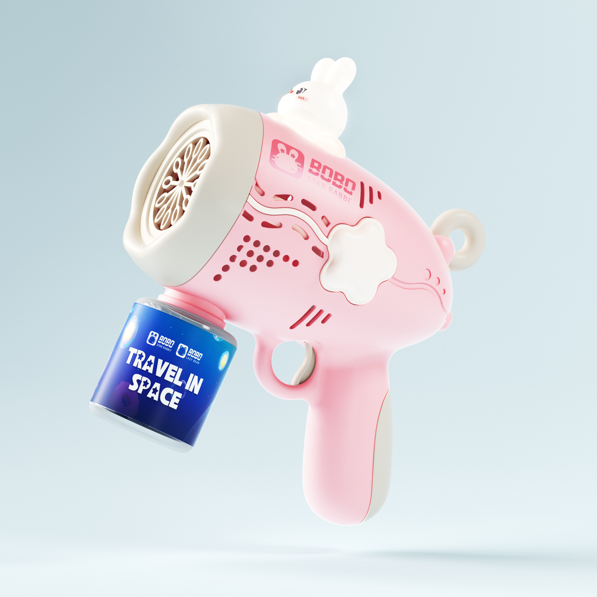 Niños de mano de 10 hoyos de la pistola de burbujas agujero efecto de luz respiración Meteor Light Bubble Machine juguete automático puesto al por mayor