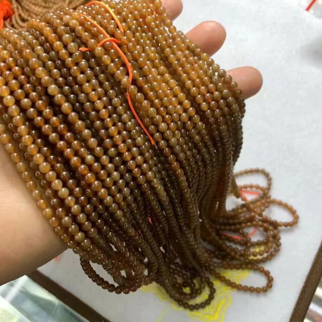 (2개) 천연 헤티 안 옥 설탕 소재 4MM 구슬 소재 덜 붉은 머리 검은 반점 유성 좋은 비용 효율적인 공장 도매