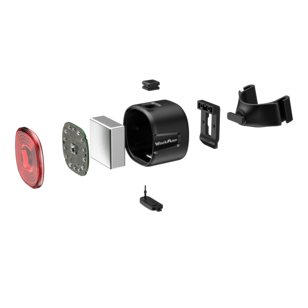 Luz trasera inteligente de bicicleta Luz trasera de freno Luz trasera Luz de advertencia de viaje nocturno Luz de montaña Carga tipo-C