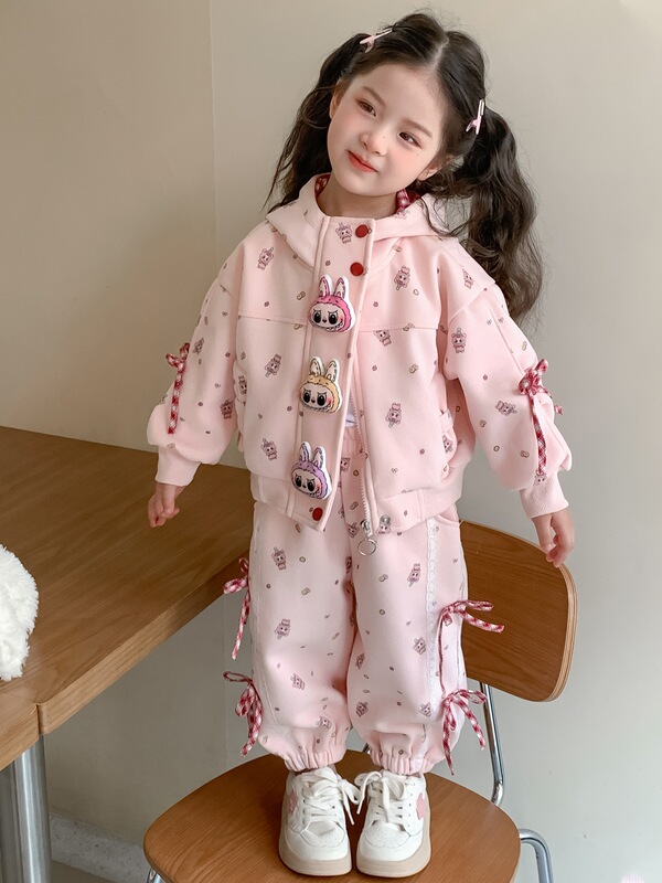 女童拉布套装春秋装2025新款女宝宝运动衣服儿童韩版休闲两件套潮|undefined