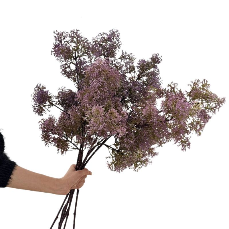 蓬莱松仿真绿植物雾凇仿真花客厅装饰摆设紫色假花高级感逼真摆件|undefined