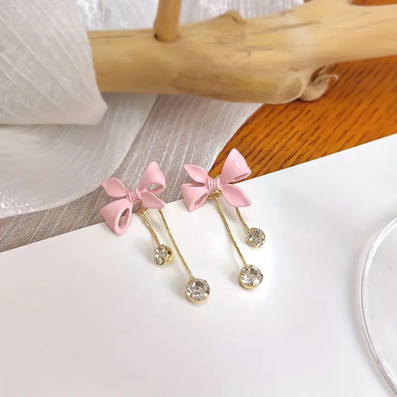 fuchsia long fashionable cute sophisticated universal earrings with…