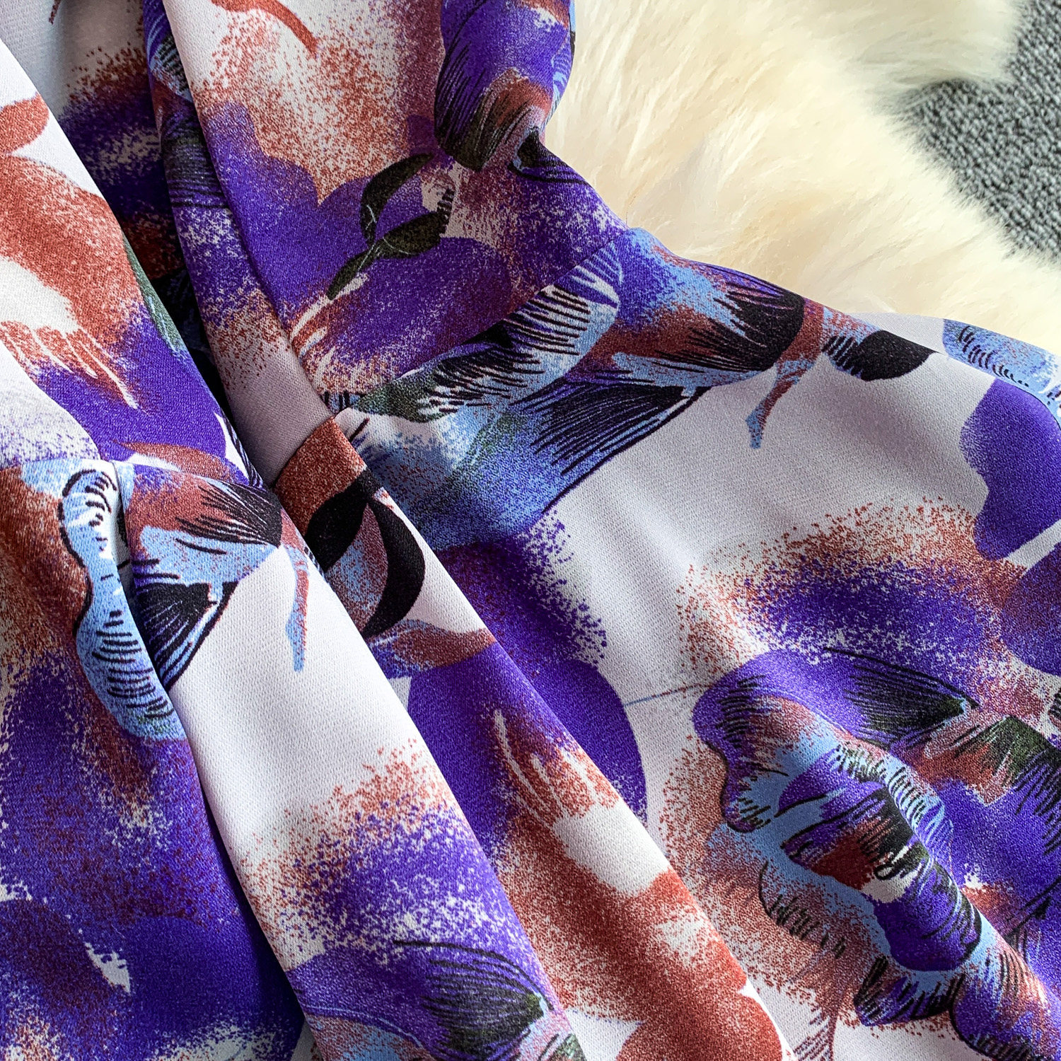 Women's Oil Painting Style Floral Print Sundress Square Neck Maxi Dress Slimming Waist Cinching Summer Design For Vacations_ecoleips.com