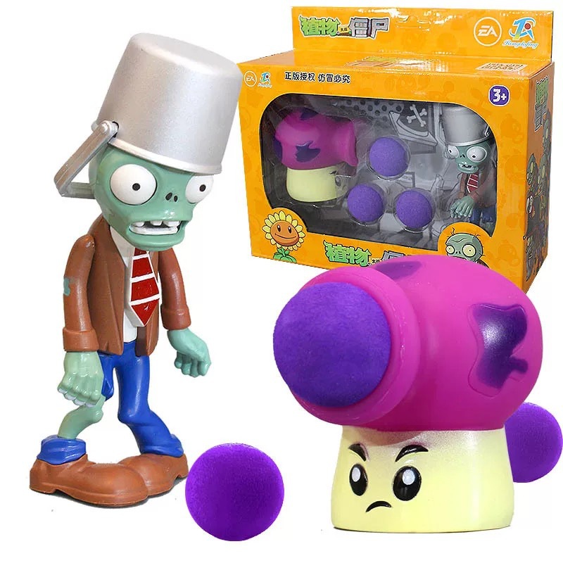 Juguetes de Plantas contra Zombis, juego completo de goma suave, lanzador de guisantes, juego para niños, regalo para niños, figuras