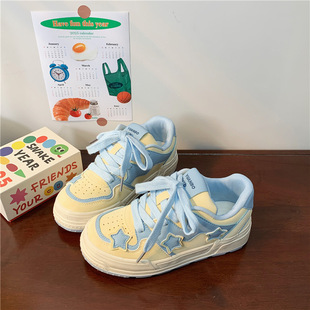 2025 Spring New Student White Shoes Women's Outer Wear All-match Sneakers Hong Kong-style Harajuku Sports Women's Shoes Far Wave 6015
