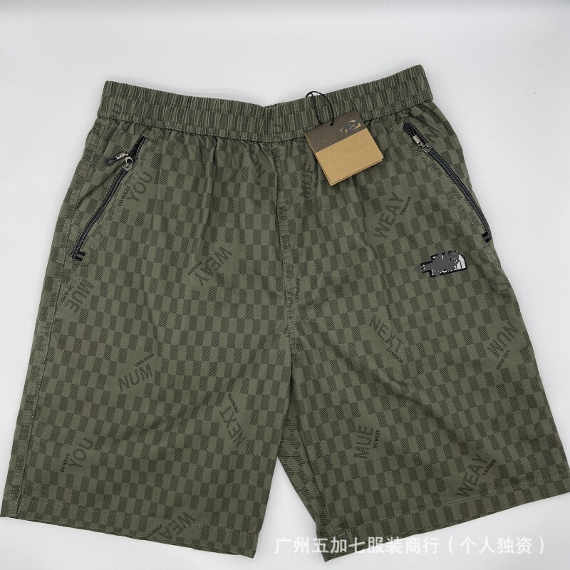 Summer Cross-border Trendy Brand 2025 Cotton Shorts North Face Casual Five-point Pants European and American overalls Men's Beach Pants