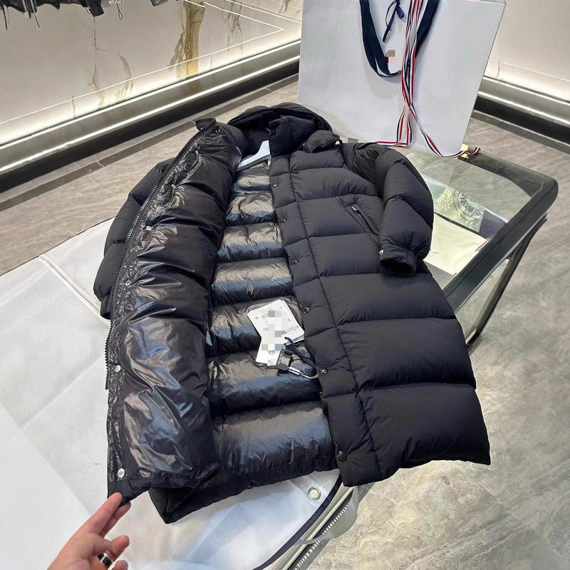 蒙家冬季新款女款长玛雅雾面黑色防寒羽绒服加厚连帽保暖外套男女|undefined