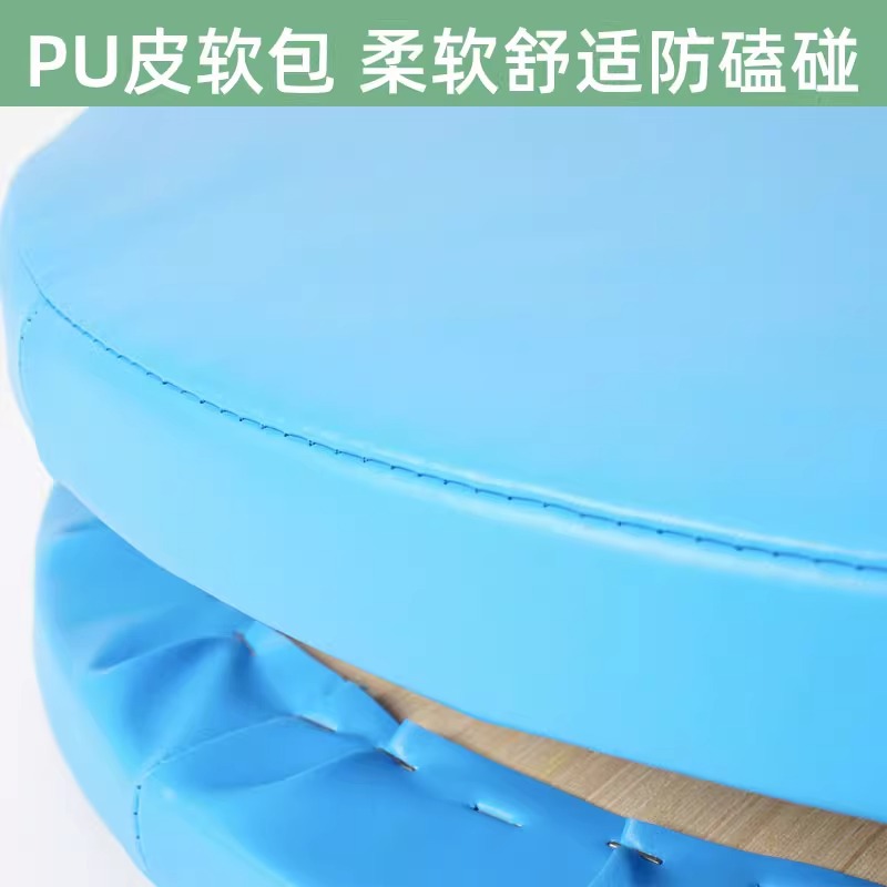 Equipo de entrenamiento de integración sensorial de jardín de infantes, paquete suave de cojinetes, plataforma giratoria circular superior e inferior, entrenamiento de equilibrio vestibular, plataforma giratoria circular