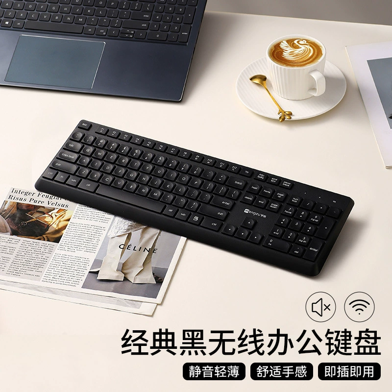 Othei Ultra Thin Wireless Keyboard & Mouse Set - Silent Design for Office and Laptop Use