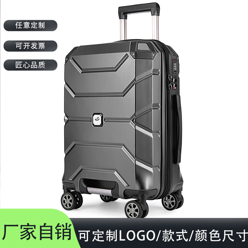In-Stock Aluminum Trolley Suitcase, Customizable Simple Travel Suitcase, Abs+Pc Lightweight Silent Spinner Wheels, Large Capacity Password Lock Suitcase