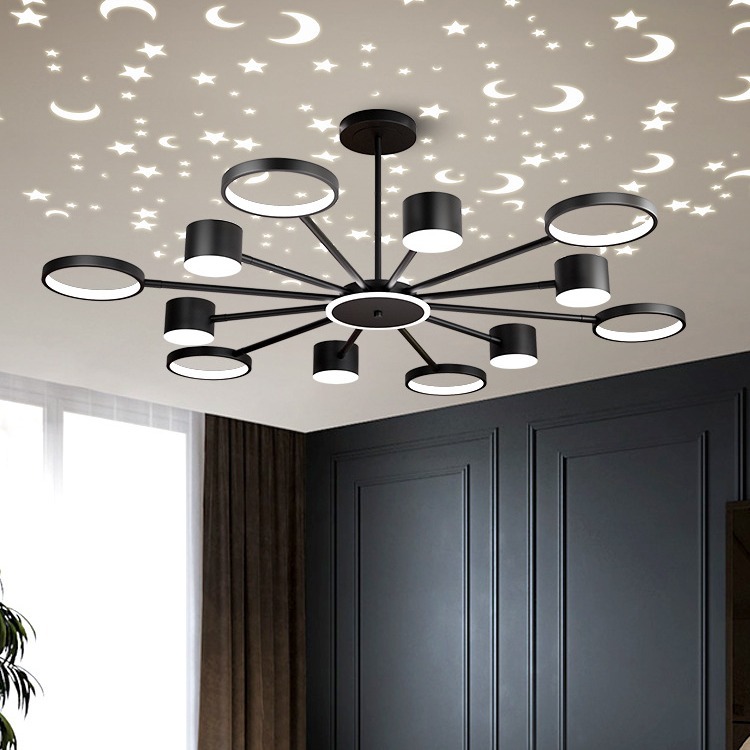 北歐吊燈客廳高級感大廳網紅臥室燈氛圍感滿天星空頂吊燈中山燈具