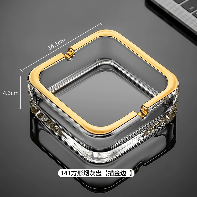 Big glass ashtray for commercial use for office, light luxury style