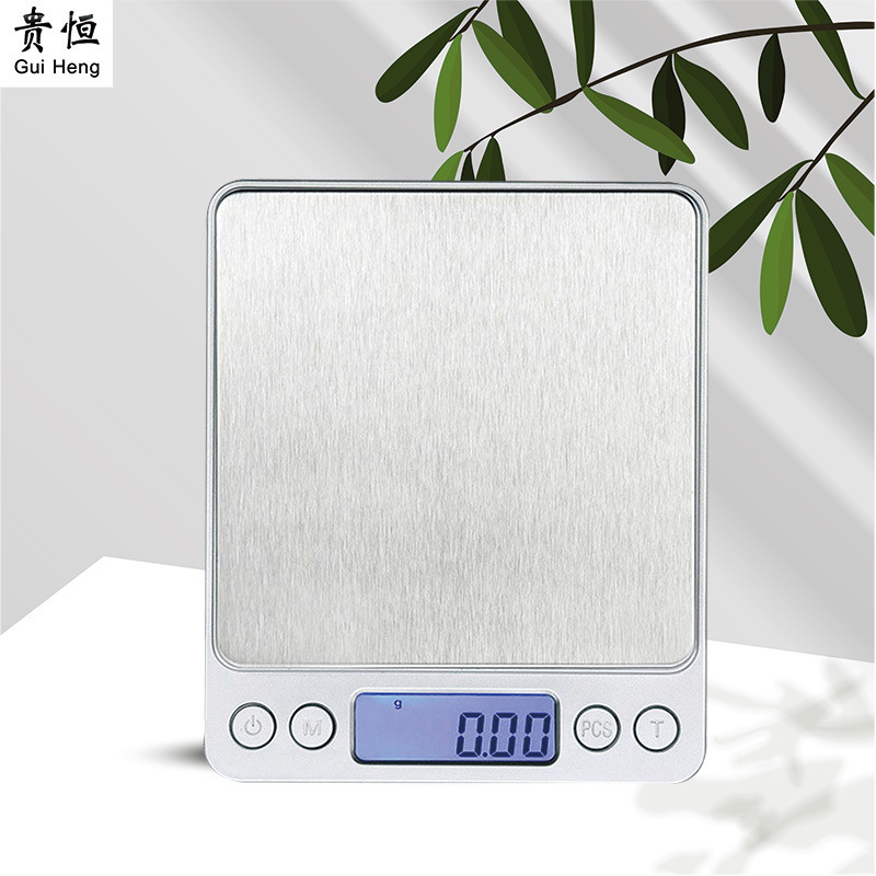 I2000 Electronic Scale Stainless Steel Kitchen Household Baking Food Small Gold Pocket Scale 0.01 Gram Scale