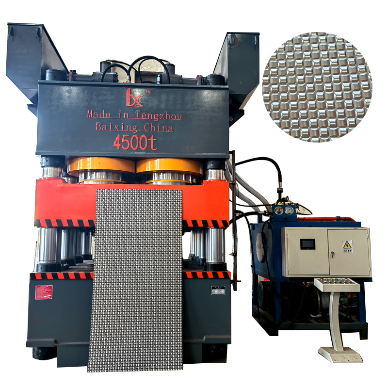 4500吨钢板 铁板 镀锌板压花液压机 三梁八柱 门板 门面压花机