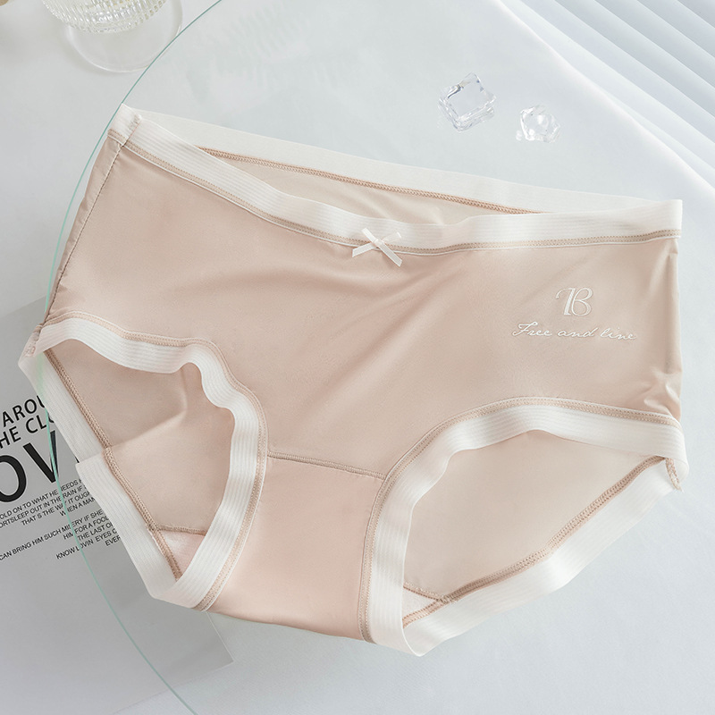 Ropa interior de las mujeres verano fino transpirable puro algodón antibacteriano sexy Girl Briefs Mediados cintura más tamaño ropa interior sin costuras mujeres
