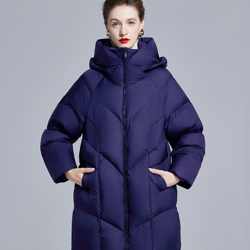 European and American Original 2025 Winter New Casual Fashion Loose Slimming Cocoon-Shaped Thick Long down Jacket Women's Coat