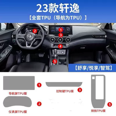 Car interior film Protective Film Navigation Central Control - full-set-of-interior-film