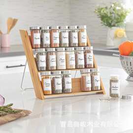 跨境木质调料收纳架桌面多层阶梯式护肤品收纳架摆摊香水展示架